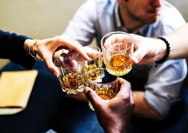 drinking alcohol in a large company
